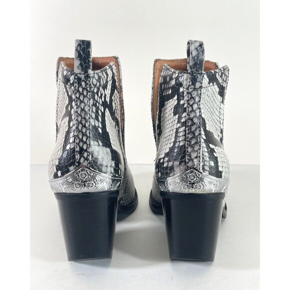 Jeffrey Campbell Cromwell Western Cowboy Snake Print Leather Boots - Picture 9 of 13